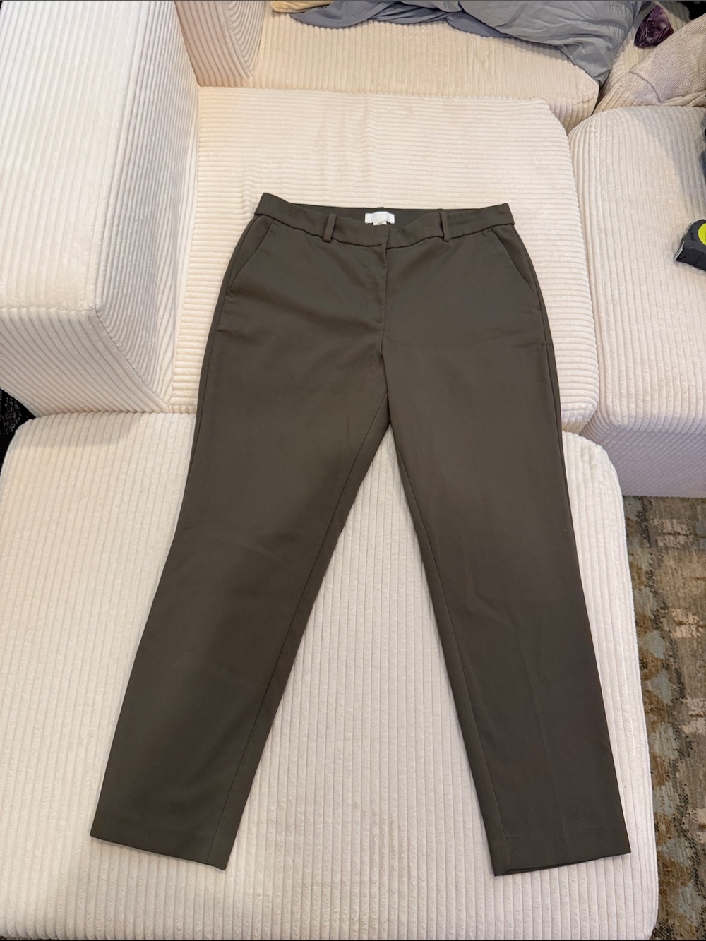 H&M Olive Trouser Pants Straight Leg Size 14